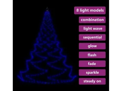 Árvore de Natal parede 720 luzes LED 5 m int/ext azul