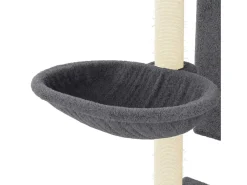 Árvore gatos c/ postes arranhadores sisal 130,5 cm cinza-escuro
