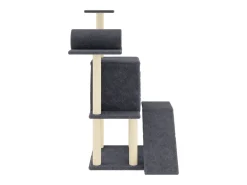 Árvore gatos c/ postes arranhadores sisal 110,5 cm cinza-escuro
