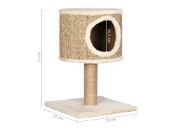 Árvore p/ gatos c/ ninho e poste arranhador 52 cm erva marinha
