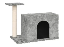 Árvore p/ gatos c/ poste arranhador sisal 51 cm cinzento-claro