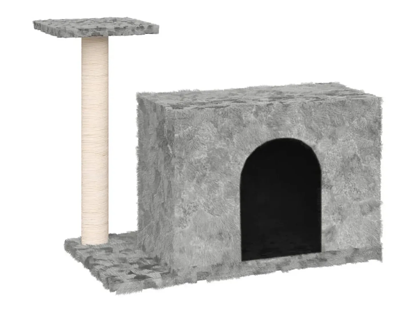 Árvore p/ gatos c/ poste arranhador sisal 51 cm cinzento-claro