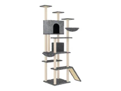 Árvore p/ gatos c/ poste arranhador sisal 191 cm cinza-escuro