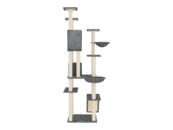 Árvore p/ gatos c/ poste arranhador sisal 191 cm cinza-escuro