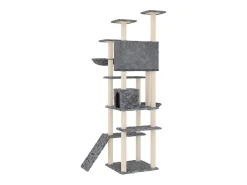 Árvore p/ gatos c/ poste arranhador sisal 191 cm cinza-escuro