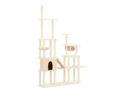 Árvore p/ gatos c/ postes arranhadores sisal 279 cm cor creme