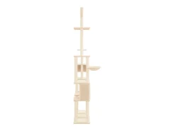 Árvore p/ gatos c/ postes arranhadores sisal 279 cm cor creme
