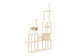 Árvore p/ gatos c/ postes arranhadores sisal 279 cm cor creme