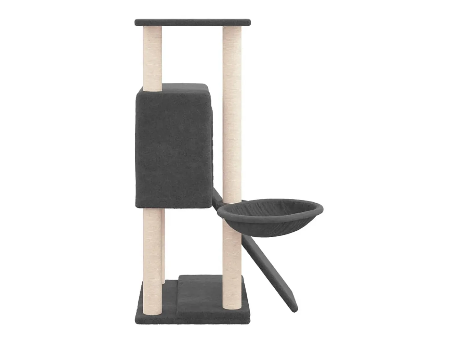Árvore p/ gatos c/ postes arranhadores sisal 96 cm cinza-escuro