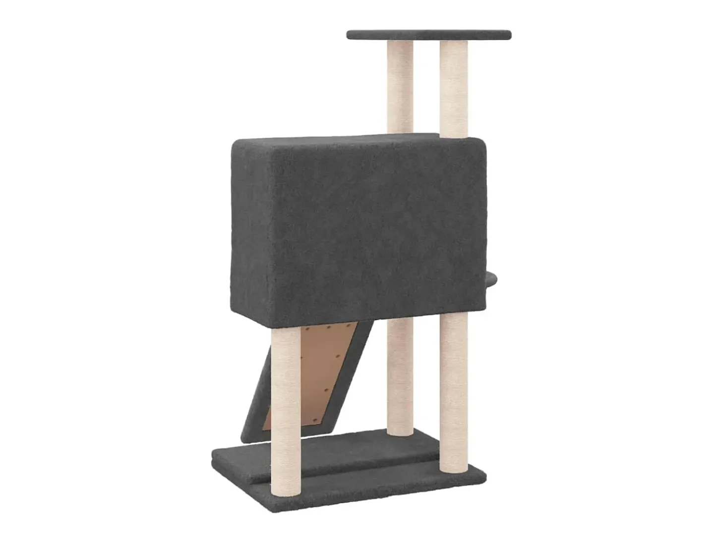 Árvore p/ gatos c/ postes arranhadores sisal 96 cm cinza-escuro