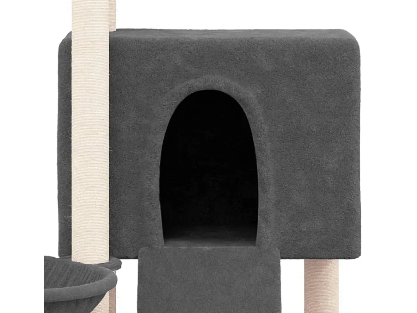 Árvore p/ gatos c/ postes arranhadores sisal 96 cm cinza-escuro