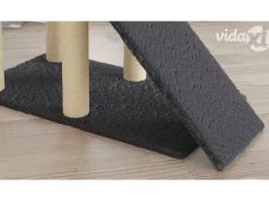 Árvore p/ gatos c/ postes arranhadores sisal 155cm cinza-escuro