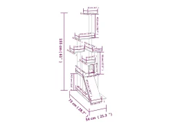 Árvore p/ gatos c/ postes arranhadores sisal 155cm cinza-escuro