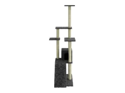 Árvore p/ gatos c/ postes arranhadores sisal 155cm cinza-escuro