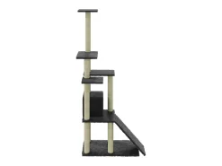 Árvore p/ gatos c/ postes arranhadores sisal 155cm cinza-escuro
