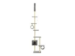 Árvore p/ gatos c/ postes arranhadores sisal 260 cm cinzento