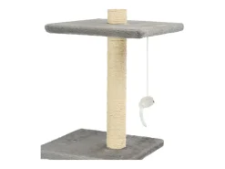 Árvore p/ gatos c/ postes arranhadores sisal 260 cm cinzento