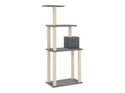 Árvore p/ gatos c/ postes arranhadores sisal 147cm cinza-escuro