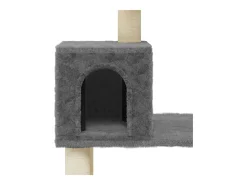Árvore p/ gatos c/ postes arranhadores sisal 147cm cinza-escuro