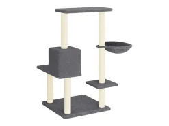 Árvore p/ gatos c/ postes arranhadores sisal 95 cm cinza-escuro