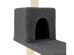 Árvore p/ gatos c/ postes arranhadores sisal 95 cm cinza-escuro