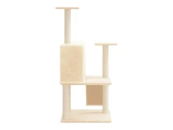 Árvore p/ gatos c/ postes arranhadores sisal 109 cm cor creme