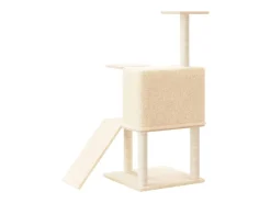 Árvore p/ gatos c/ postes arranhadores sisal 109 cm cor creme