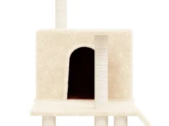 Árvore p/ gatos c/ postes arranhadores sisal 109 cm cor creme