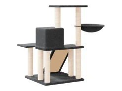Árvore p/ gatos c/ postes arranhadores sisal 82 cm cinza-escuro