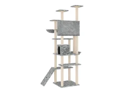 Árvore p/ gatos c/ postes arranhadores sisal 191 cm cinza-claro