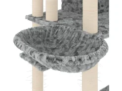Árvore p/ gatos c/ postes arranhadores sisal 191 cm cinza-claro