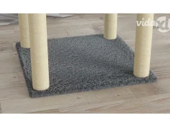 Árvore p/ gatos c/ postes arranhadores sisal 183 cm cinza-claro