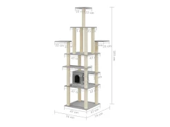 Árvore p/ gatos c/ postes arranhadores sisal 183 cm cinza-claro