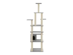 Árvore p/ gatos c/ postes arranhadores sisal 183 cm cinza-claro
