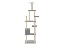 Árvore p/ gatos c/ postes arranhadores sisal 183 cm cinza-claro