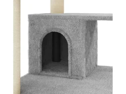 Árvore p/ gatos c/ postes arranhadores sisal 183 cm cinza-claro