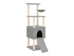Árvore p/ gatos c/ postes arranhadores sisal 153 cm cinza-claro