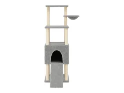 Árvore p/ gatos c/ postes arranhadores sisal 153 cm cinza-claro
