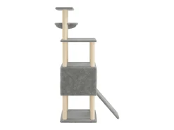 Árvore p/ gatos c/ postes arranhadores sisal 153 cm cinza-claro