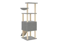 Árvore p/ gatos c/ postes arranhadores sisal 153 cm cinza-claro