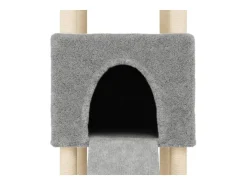Árvore p/ gatos c/ postes arranhadores sisal 153 cm cinza-claro