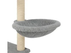 Árvore p/ gatos c/ postes arranhadores sisal 153 cm cinza-claro
