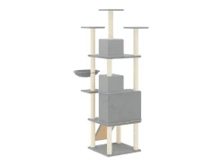 Árvore p/ gatos c/ postes arranhadores sisal 175 cm cinza-claro
