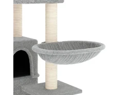 Árvore p/ gatos c/ postes arranhadores sisal 175 cm cinza-claro