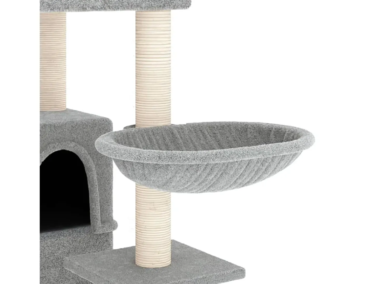 Árvore p/ gatos c/ postes arranhadores sisal 175 cm cinza-claro