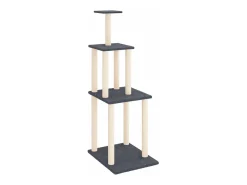 Árvore p/ gatos c/ postes arranhadores sisal 149cm cinza-escuro