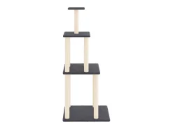 Árvore p/ gatos c/ postes arranhadores sisal 149cm cinza-escuro