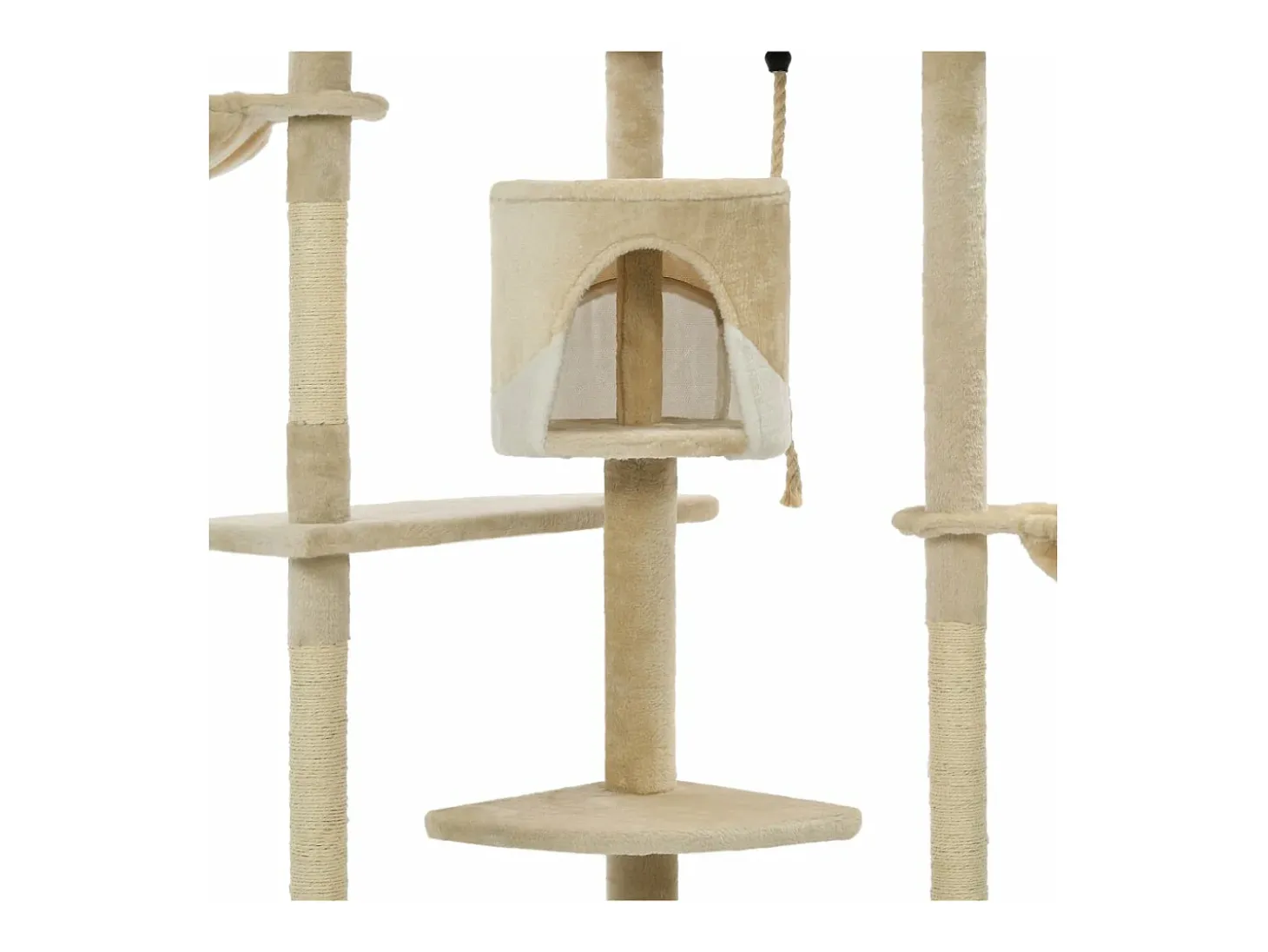 Árvore p/ gatos c/ postes arranhadores sisal 203 cm bege/branco