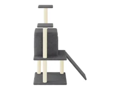 Árvore p/ gatos c/ postes arranhadores sisal 110cm cinza-escuro