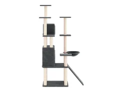 Árvore p/ gatos c/ postes arranhadores sisal 154cm cinza-escuro